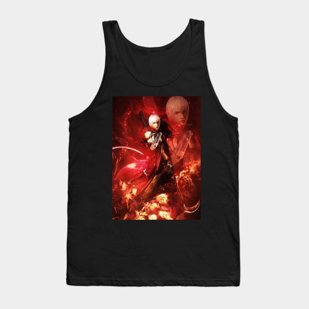 Devil May Cry 3 super dante Tank Top by syanart